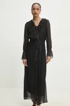 Answear Lab rochie culoarea negru, maxi, evazati imagine