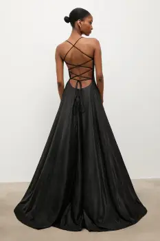 Answear.LAB rochie culoarea negru, maxi, evazati imagine