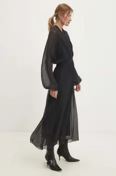 Answear Lab rochie culoarea negru, maxi, evazati imagine