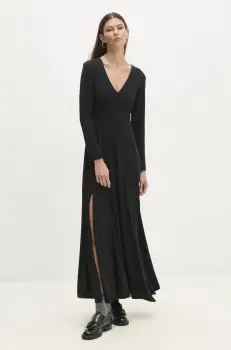 Answear Lab rochie culoarea negru, maxi, evazati imagine