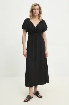 Answear Lab rochie culoarea negru, maxi, evazati imagine