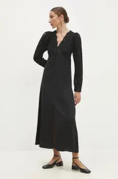 Answear Lab rochie culoarea negru, maxi, evazati imagine