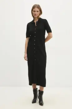 Answear Lab rochie culoarea negru, maxi, evazati imagine