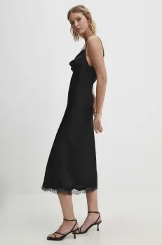Answear Lab rochie culoarea negru, maxi, evazati imagine