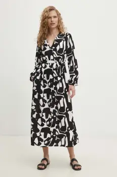 Answear Lab rochie culoarea negru, maxi, evazati imagine