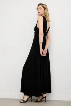 Answear.LAB rochie culoarea negru, maxi, evazati imagine