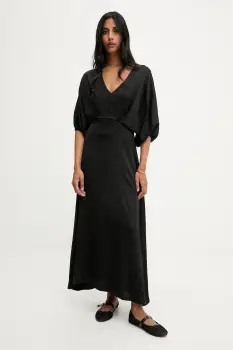 Answear.LAB rochie culoarea negru, maxi, evazati imagine