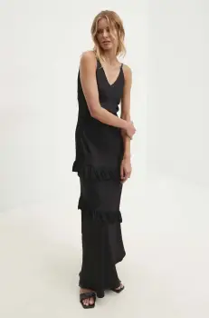 Answear Lab rochie culoarea negru, maxi, evazati imagine