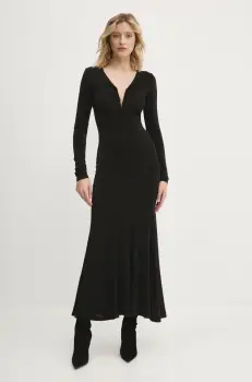 Answear Lab rochie culoarea negru, maxi, evazati imagine