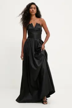 Answear.LAB rochie culoarea negru, maxi, evazati imagine