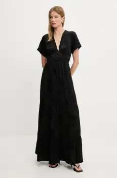 Answear Lab rochie culoarea negru, maxi, evazati imagine