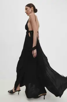 Answear Lab rochie culoarea negru, maxi, evazati imagine
