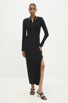 Answear Lab rochie culoarea negru, maxi, evazati imagine