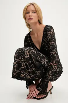 Answear Lab rochie culoarea negru, maxi, evazati imagine