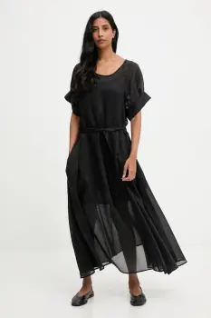Answear.LAB rochie culoarea negru, maxi, evazati imagine