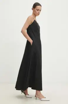 Answear Lab rochie culoarea negru, maxi, evazati imagine