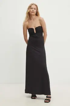 Answear Lab rochie culoarea negru, maxi, evazati imagine