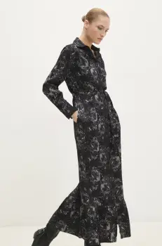 Answear Lab rochie culoarea negru, maxi, evazati imagine