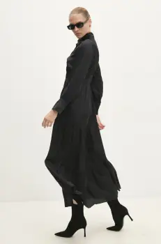 Answear Lab rochie culoarea negru, maxi, evazati imagine