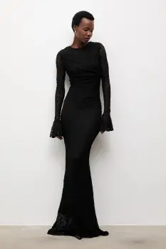 Answear.LAB rochie culoarea negru, maxi, mulata imagine