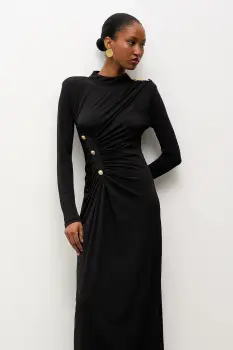 Answear.LAB rochie culoarea negru, maxi, mulata imagine