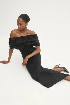 Answear.LAB rochie culoarea negru, maxi, mulata imagine