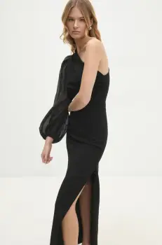 Answear Lab rochie culoarea negru, maxi, mulata imagine