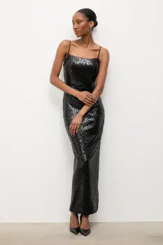 Answear.LAB rochie culoarea negru, maxi, mulata imagine