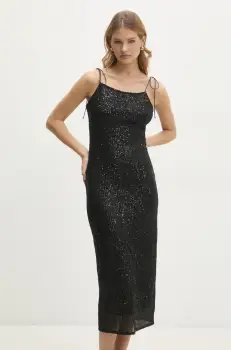 Answear Lab rochie culoarea negru, maxi, mulata imagine