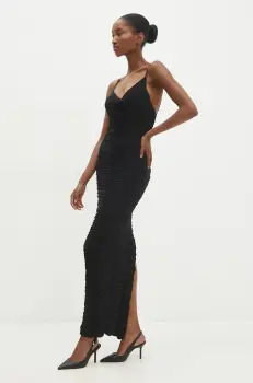 Answear Lab rochie culoarea negru, maxi, mulata imagine