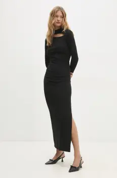 Answear Lab rochie culoarea negru, maxi, mulata imagine