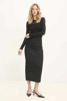 Answear Lab rochie culoarea negru, maxi, mulata imagine