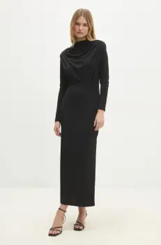 Answear Lab rochie culoarea negru, maxi, mulata imagine