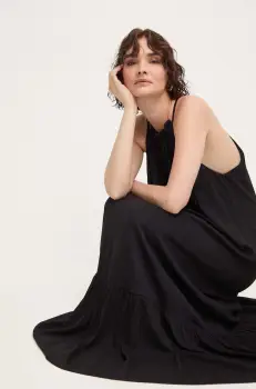 Answear Lab rochie culoarea negru, maxi, oversize imagine