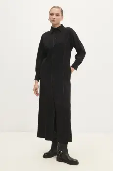 Answear Lab rochie culoarea negru, maxi, oversize imagine