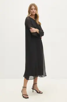 Answear Lab rochie culoarea negru, midi, drept imagine