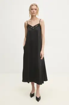 Answear Lab rochie culoarea negru, midi, drept imagine