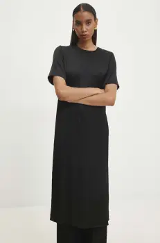 Answear Lab rochie culoarea negru, midi, drept imagine