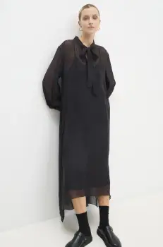 Answear Lab rochie culoarea negru, midi, drept imagine