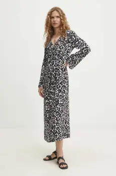 Answear Lab rochie culoarea negru, midi, drept imagine