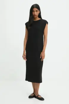 Answear.LAB rochie culoarea negru, midi, drept imagine