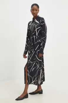 Answear Lab rochie culoarea negru, midi, drept imagine