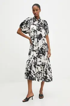 Answear.LAB rochie culoarea negru, midi, drept imagine