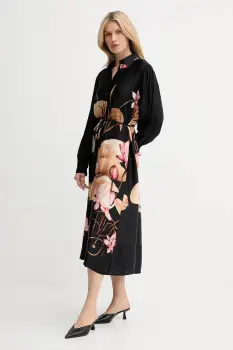 Answear Lab rochie culoarea negru, midi, evazata imagine