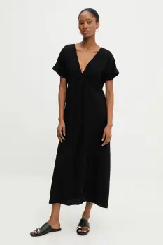 Answear Lab rochie culoarea negru, midi, evazata imagine