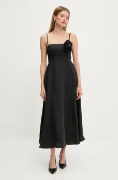 Answear Lab rochie culoarea negru, midi, evazati imagine