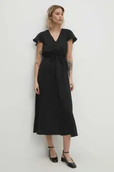 Answear Lab rochie culoarea negru, midi, evazati imagine