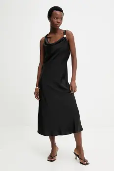 Answear.LAB rochie culoarea negru, midi, evazati imagine