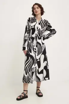 Answear Lab rochie culoarea negru, midi, evazati imagine