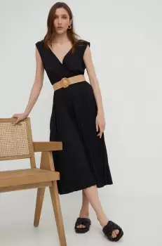 Answear Lab rochie culoarea negru, midi, evazati imagine